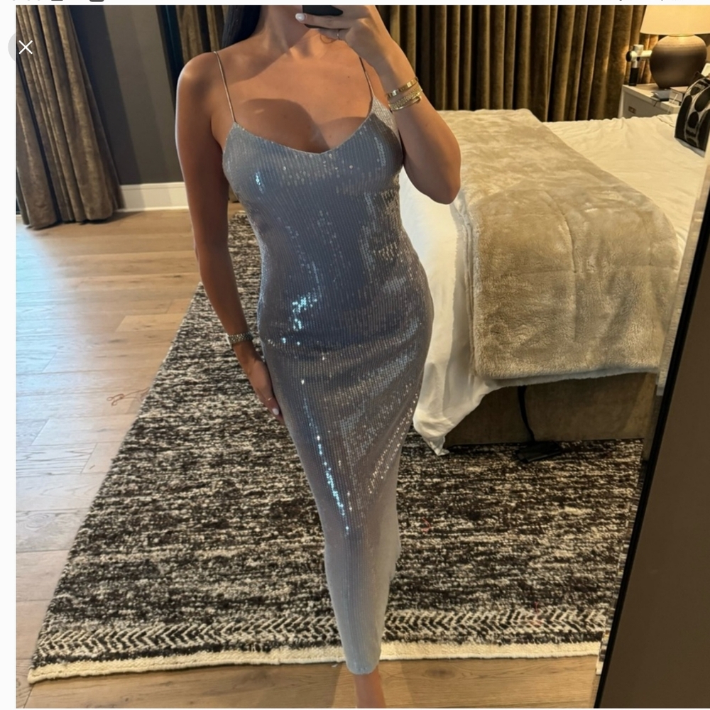 Zara degrade sequin midi dress